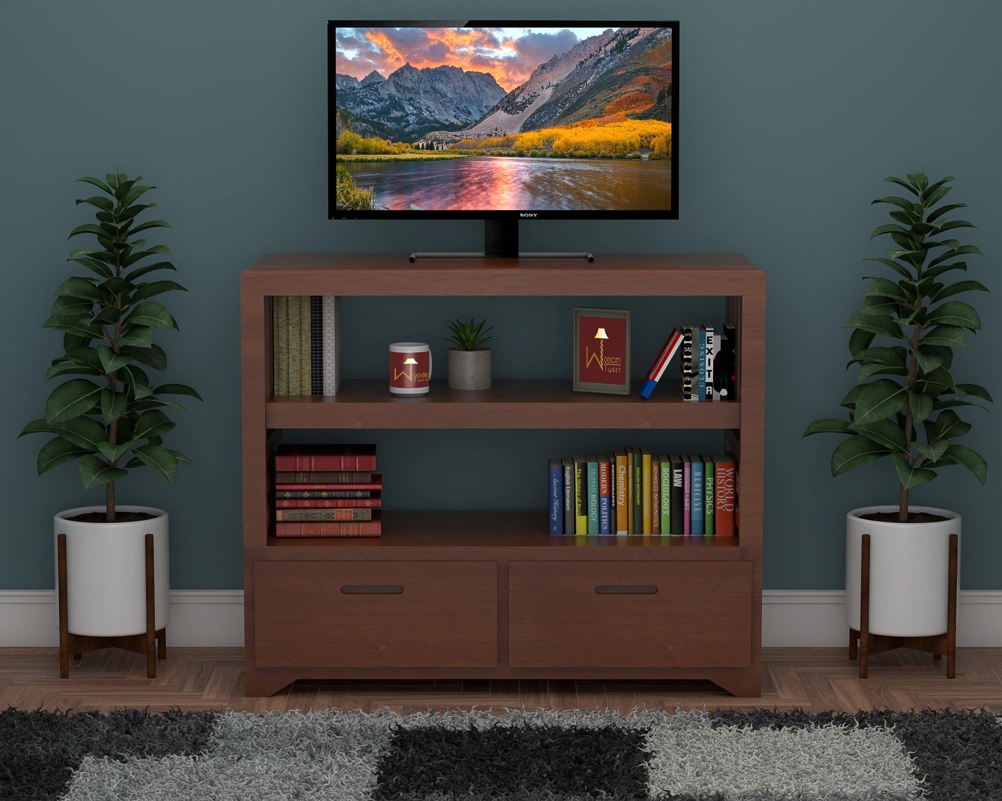 wooden tv unit