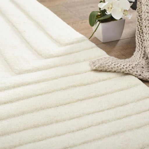 Liner Rug - Cream White Runner for Bedroom/Living Area/Home with Anti Slip Backing - WoodenTwist