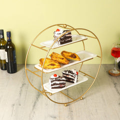 Three Tier Metal Buffet Platter - WoodenTwist