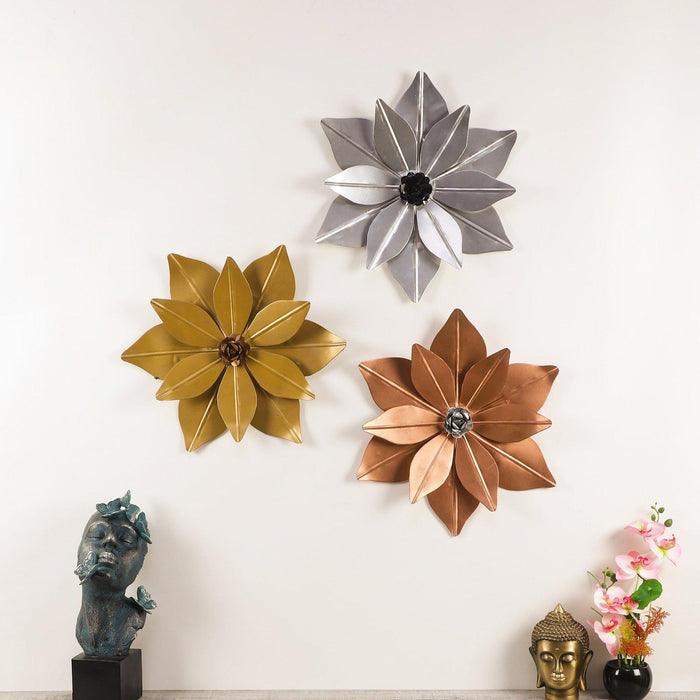 Flower Shape Wall Décor Set of 3 - WoodenTwist