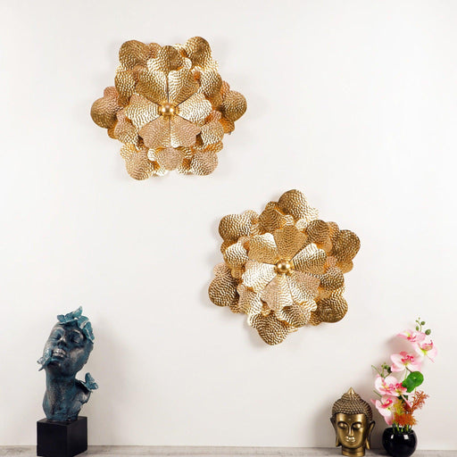 Hammered Flower Wall Décor Set of 2 - WoodenTwist
