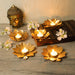 Flower Shape Tealight Holders Set of 5 - WoodenTwist