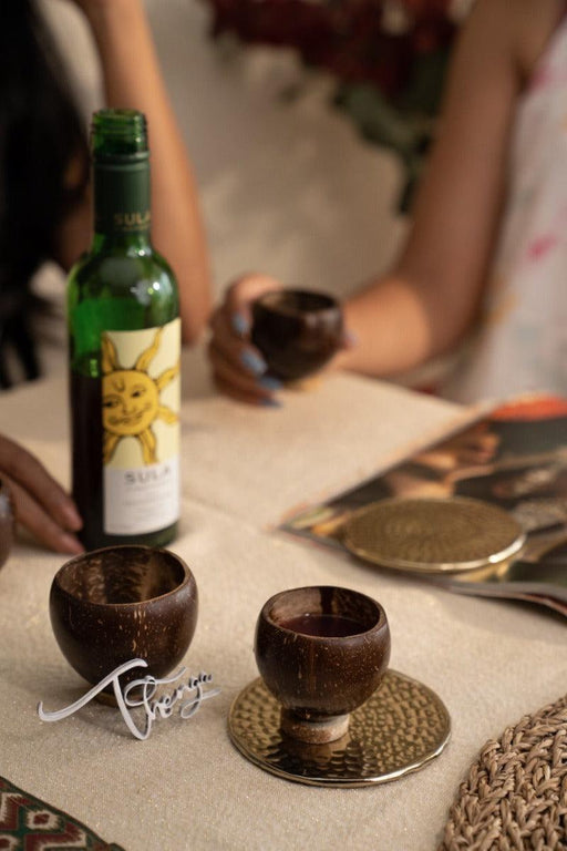 Coconut Shell Eco-friendly Shot Glass/ Wine Glass (Set of 4) - WoodenTwist