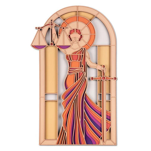 Themis Lady Justice Multi Layer Mandala - WoodenTwist