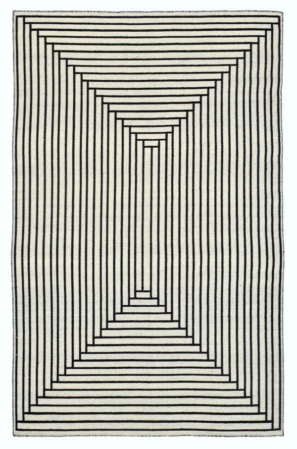 Noir Hand-Woven Reversible Rug Runner for Bedroom/Living Area/Home with Anti Slip Backing - WoodenTwist