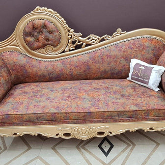 Victorian Style Teak Wood Sofa Couch - lifestyle room corner setting