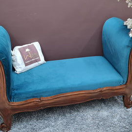 Wooden Twist Fovero Sheesham Wood Bench Couch - room setting