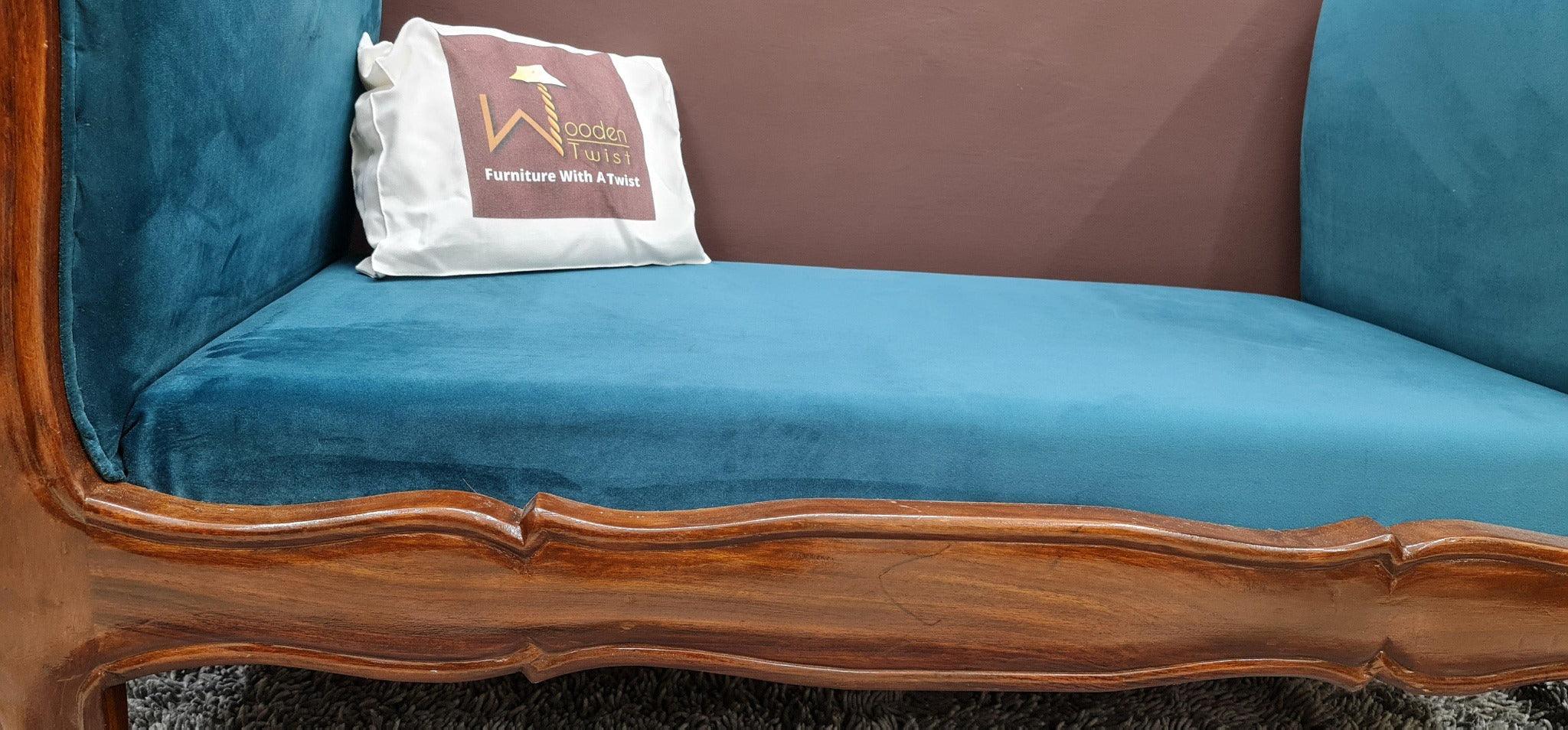 Wooden Twist Fovero Sheesham Wood Bench Couch - detail view
