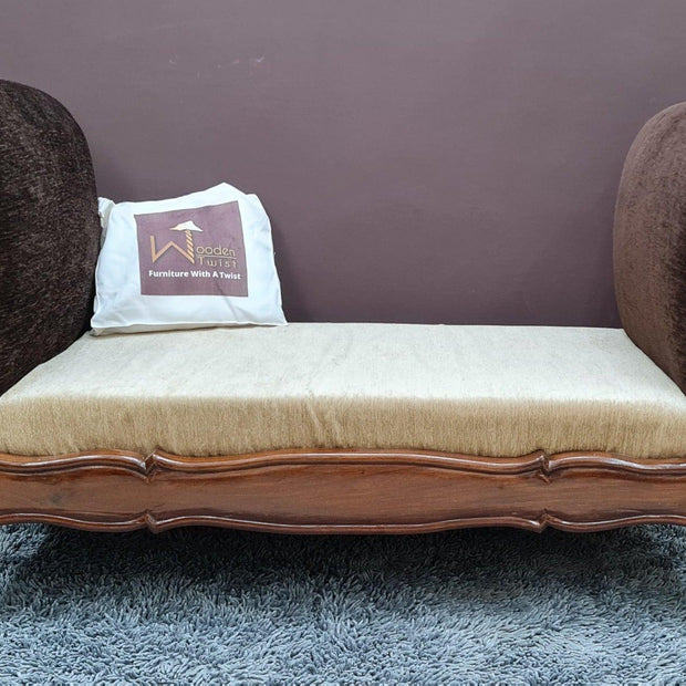 Wooden Twist Zesto Premium Sheesham Wood Bench Couch - room setting