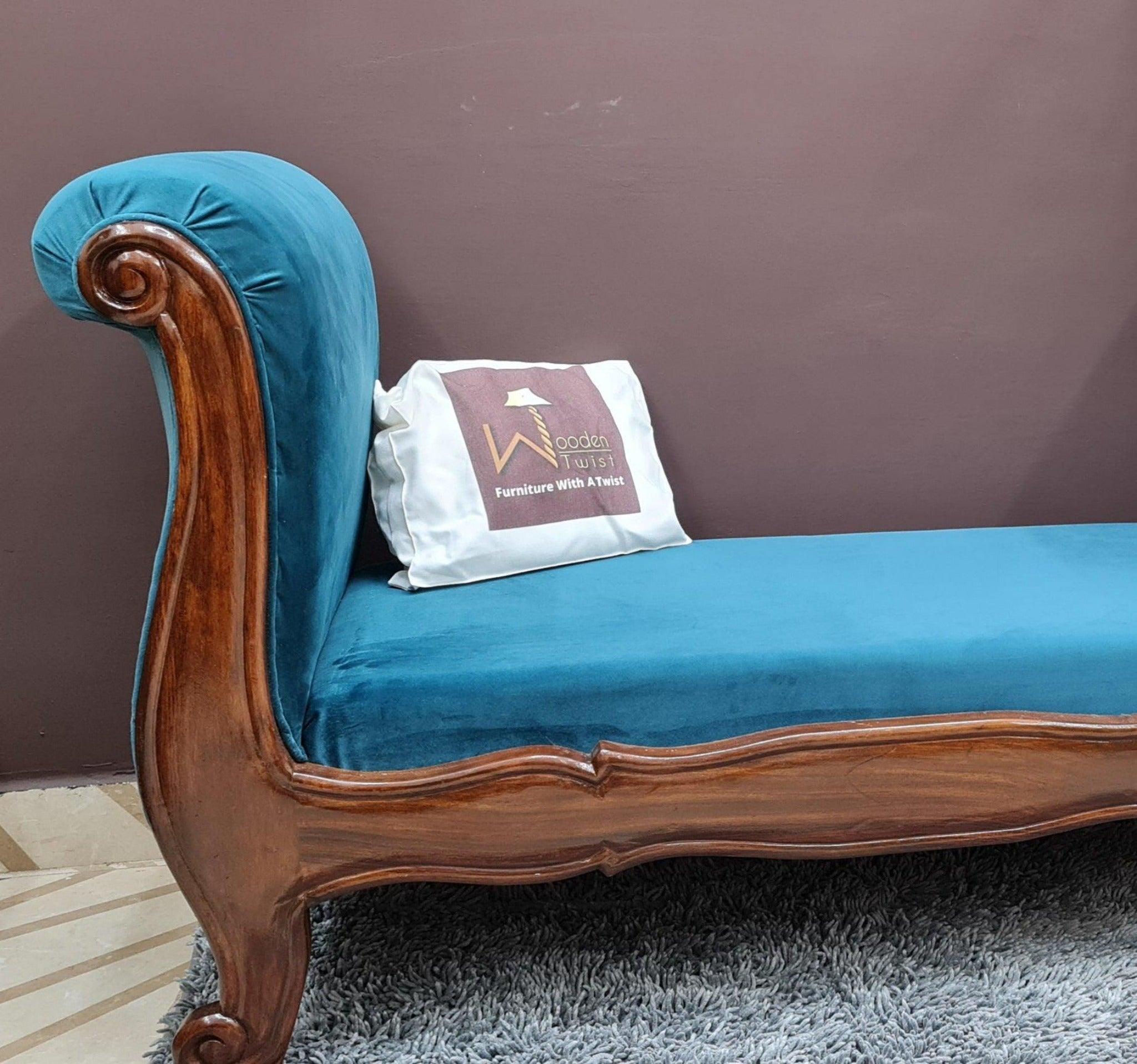 Wooden Twist Fovero Sheesham Wood Bench Couch - angle view