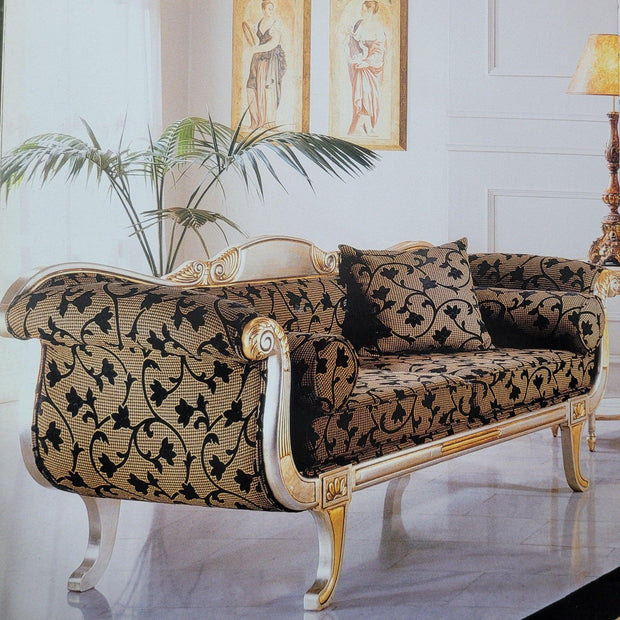 Carved Teak Wood Handcrafted Couch Deewan Chaise Lounge - WoodenTwist