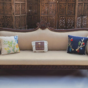 Teak Wood 3 Seater Chaise Lounge Settee - view 4