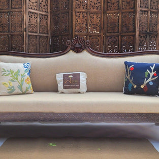 Teak Wood 3 Seater Chaise Lounge Settee - view 12
