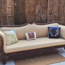 Teak Wood 3 Seater Chaise Lounge Settee - view 10