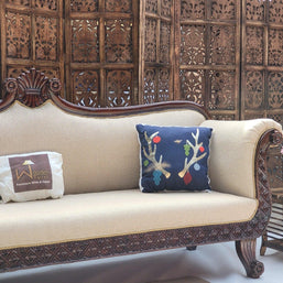Teak Wood 3 Seater Chaise Lounge Settee - view 14