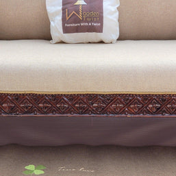 Teak Wood 3 Seater Chaise Lounge Settee - view 15