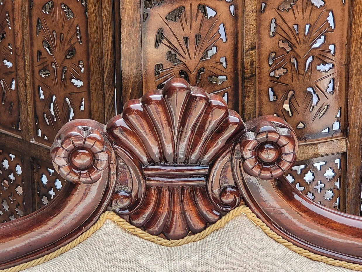 Teak Wood 3 Seater Chaise Lounge Settee - view 8
