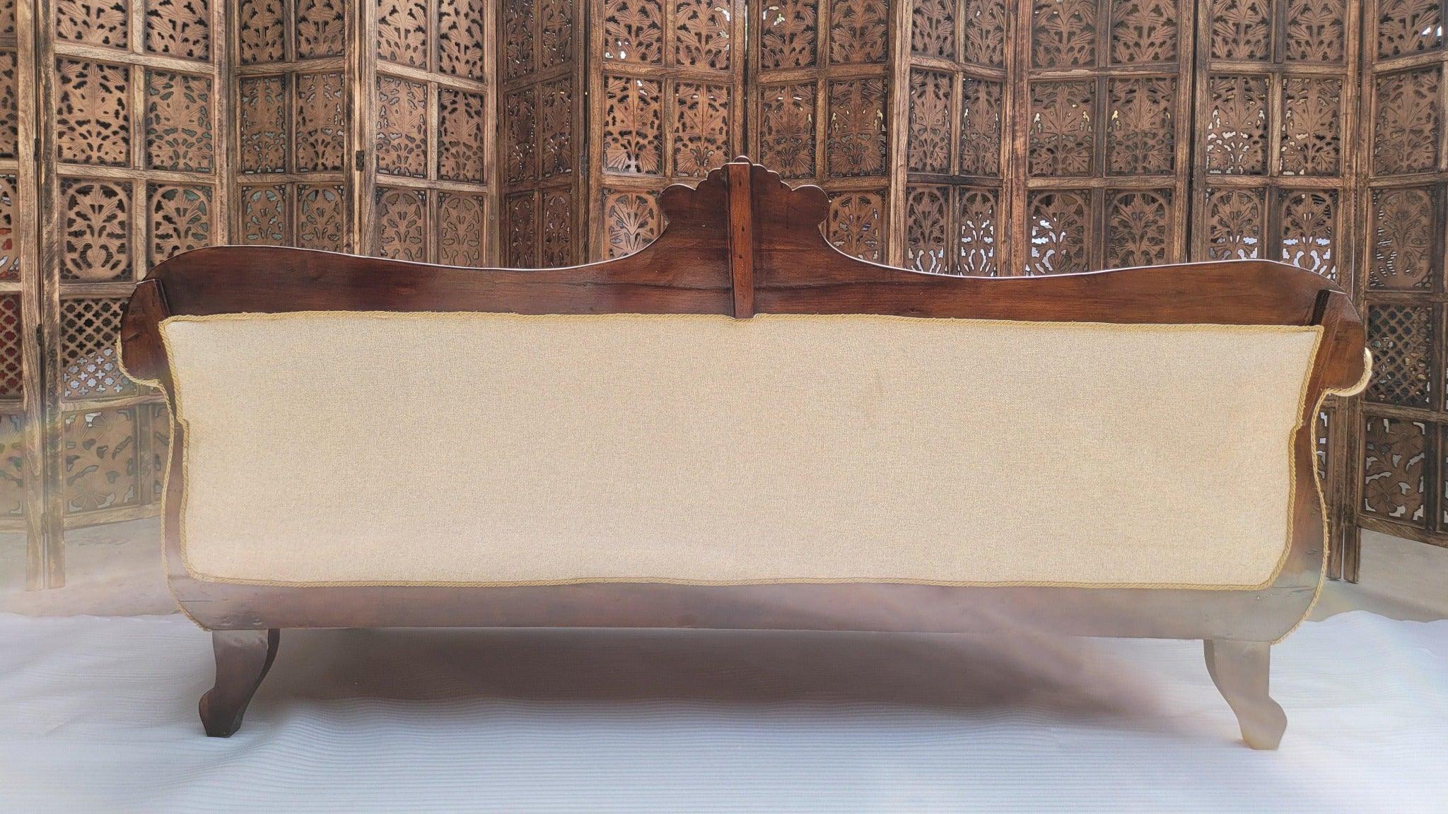 Teak Wood 3 Seater Chaise Lounge Settee - view 18