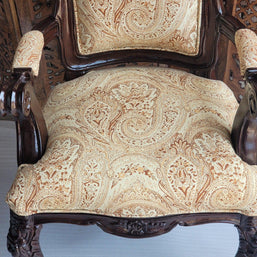Prime Teak Wood Carved Victorian Armchair