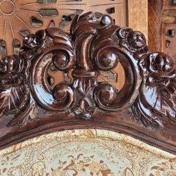 Prime Teak Wood Carved Victorian Armchair