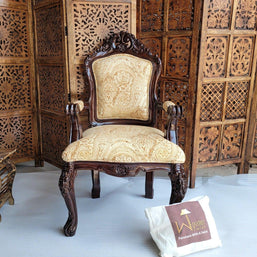 Prime Teak Wood Carved Victorian Armchair