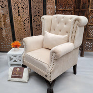 Majestic Wing Chair for Living Room/Home/Offices - WoodenTwist