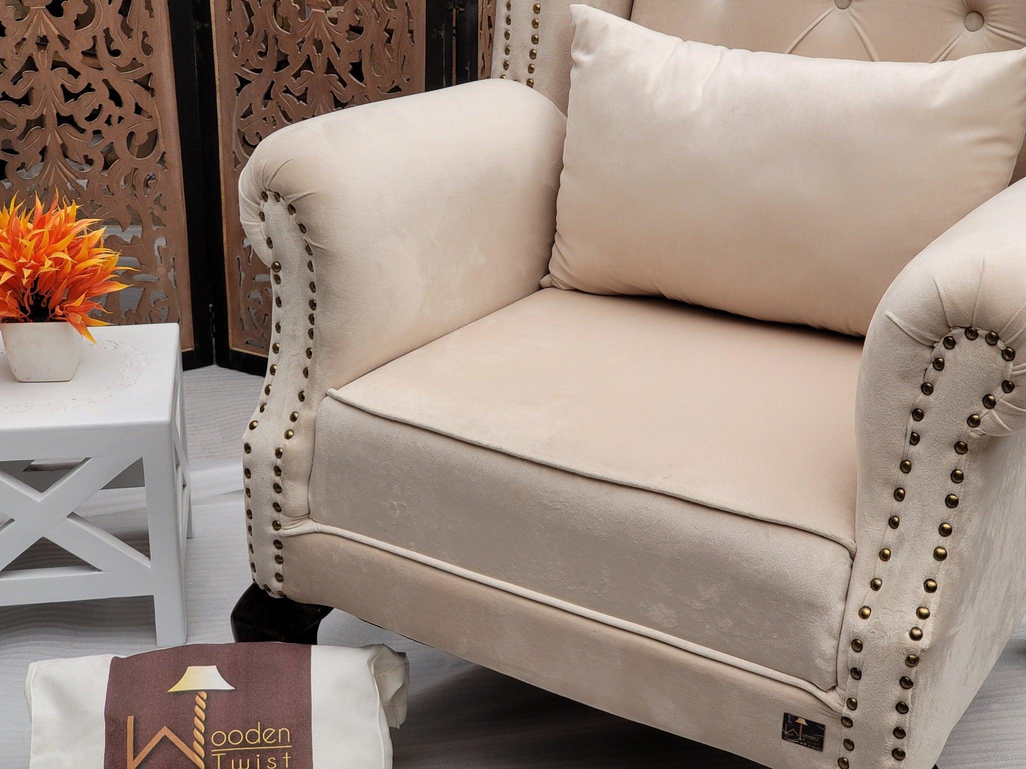 Majestic Wing Chair for Living Room/Home/Offices - WoodenTwist