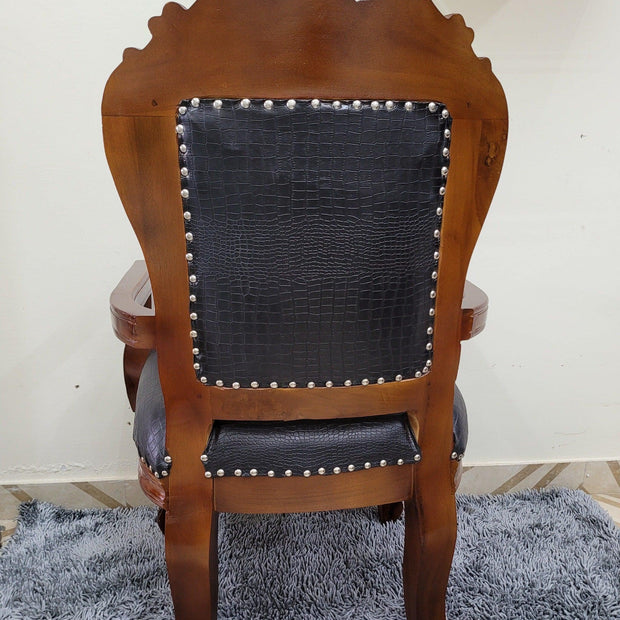 Wooden Handicrafts Arm Chair (Teak Wood) - WoodenTwist