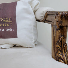 Wooden Twist Handmade Pure Teak Wood Hand Carved Armrest Sitting Chair - WoodenTwist
