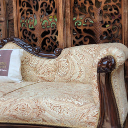 Céleste Wooden Couch for Home & Office Chaise Lounge Settee - WoodenTwist
