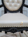 Wooden Arm Chair with Tufted Button In Black - WoodenTwist