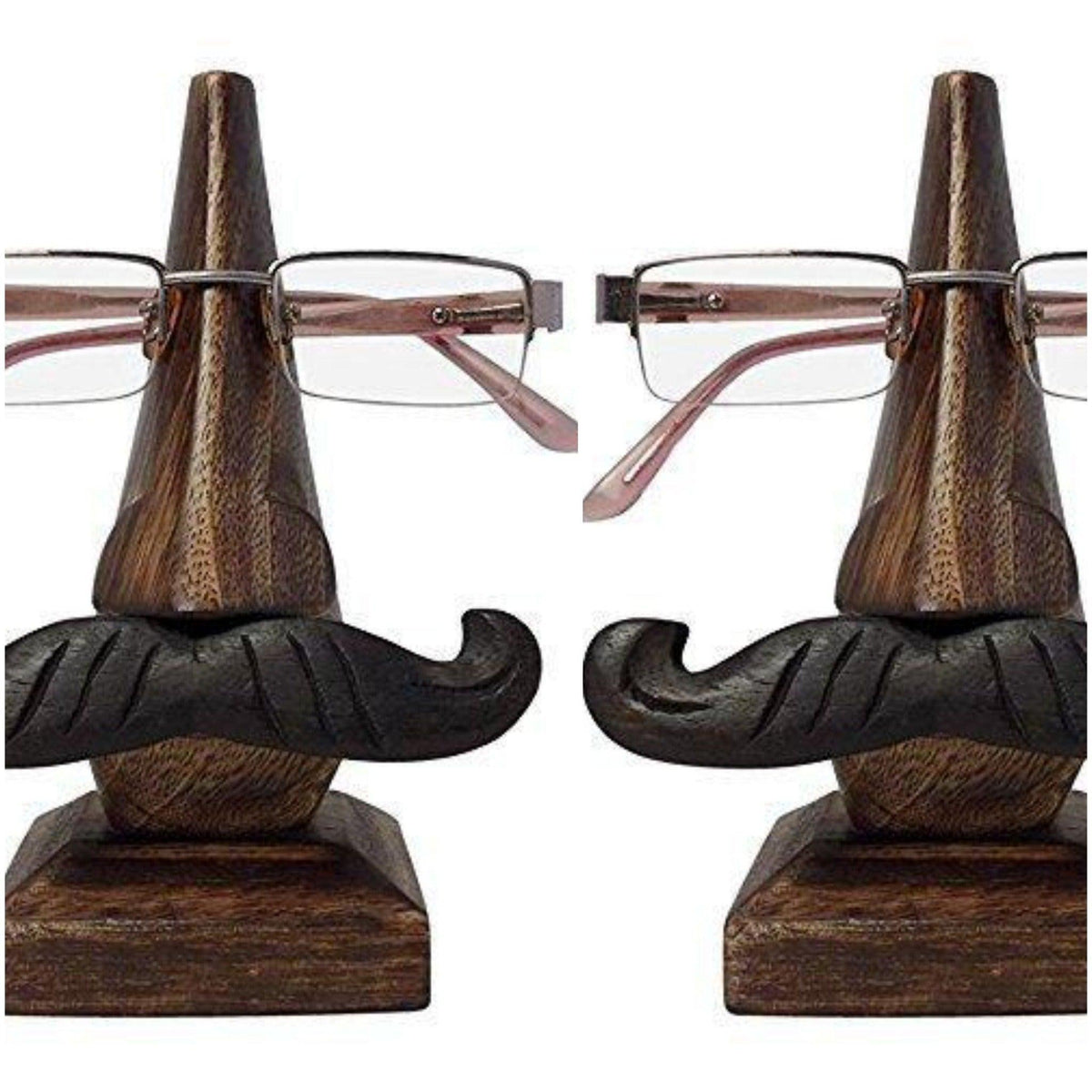 Handcrafted Wooden Nose Shaped Spectacle Holder - Detail Shot 2