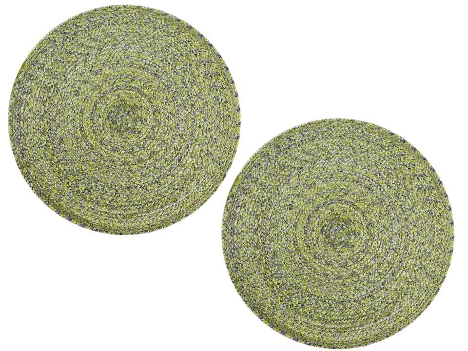 Polyster Round Coaster Set (6 PCS Set) Machine Washable Absorbent - WoodenTwist