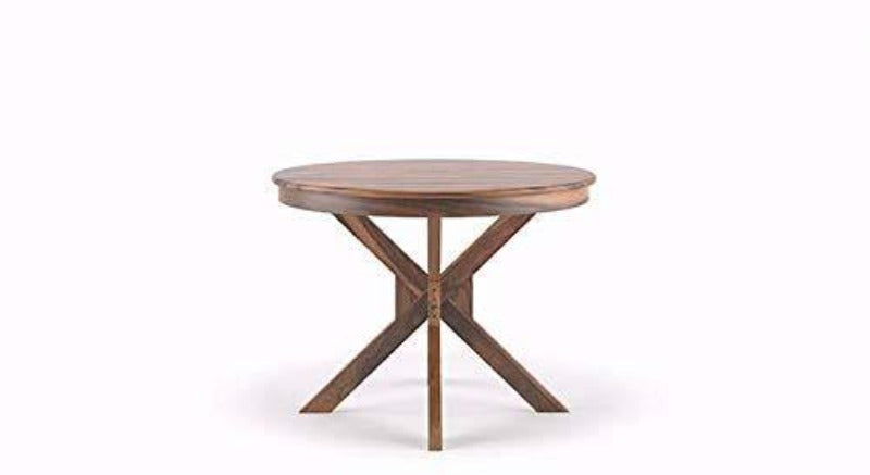 Round Dining Table with Seater 4 Chair And One Table (Teak Wood) - WoodenTwist