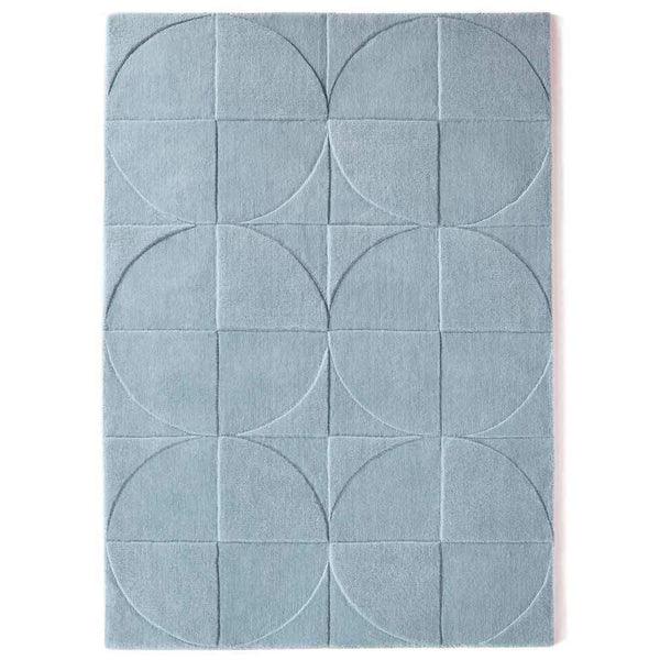 Rugberry Round Square Rug - Steel Blue Runner for Bedroom/Living Area/Home with Anti Slip Backing - WoodenTwist