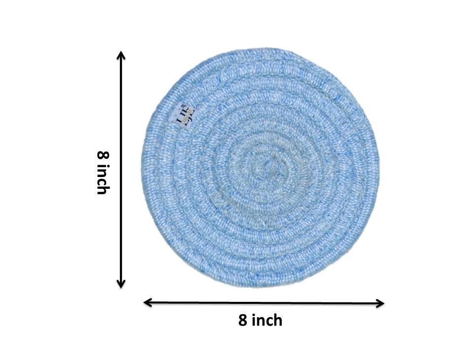 Polyster Round Coaster Set (6 PCS Set) Machine Washable Absorbent Size: 5 inch Diameter - WoodenTwist