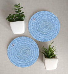 Polyster Round Coaster Set (6 PCS Set) Machine Washable Absorbent Size: 5 inch Diameter - WoodenTwist