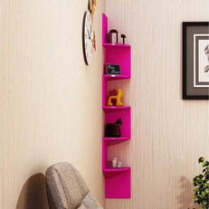 Wooden Fancy Zigzag Wall Mount Floating Corner Wall Shelf - WoodenTwist