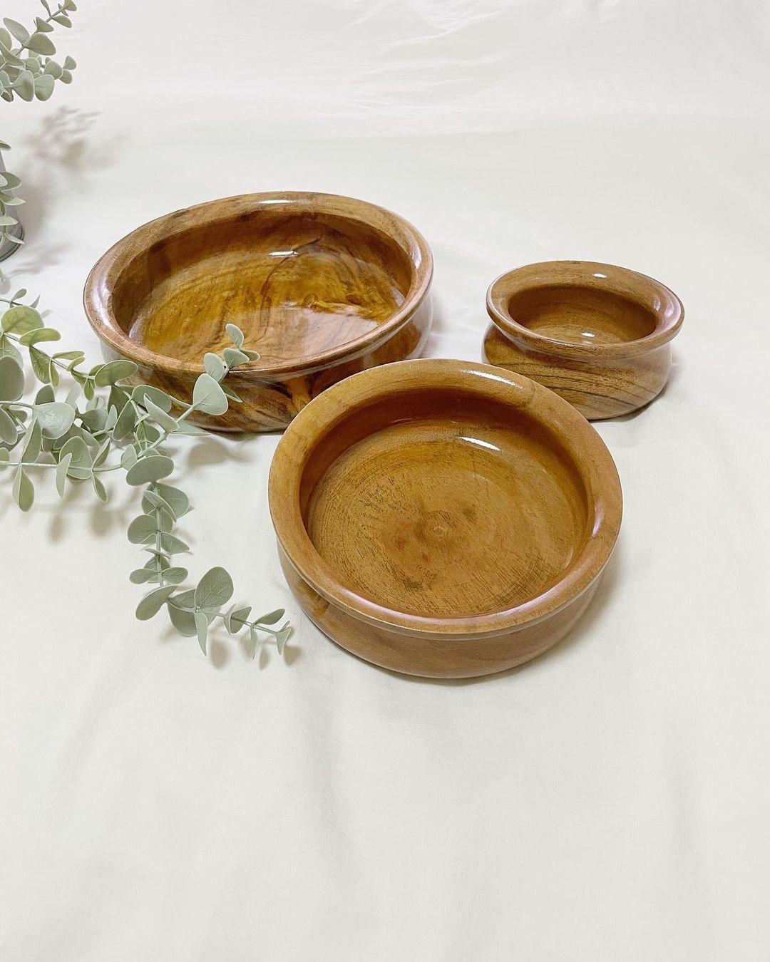 wooden bowls set of 3