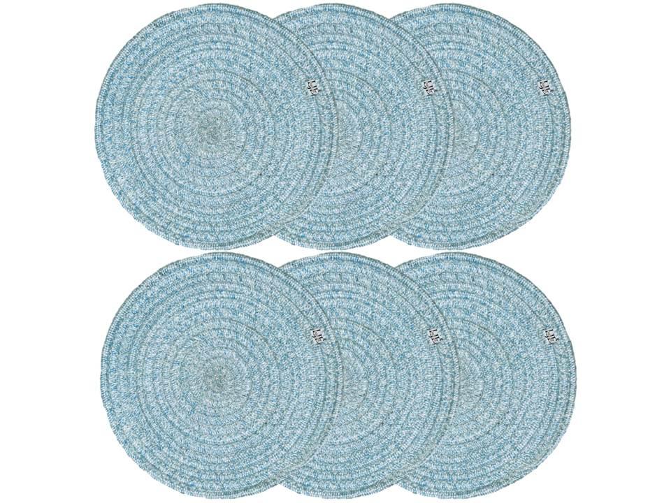 Polyster Round Coaster Set (6 PCS Set) Machine Washable Absorbent Size: 5 inch Diameter - WoodenTwist