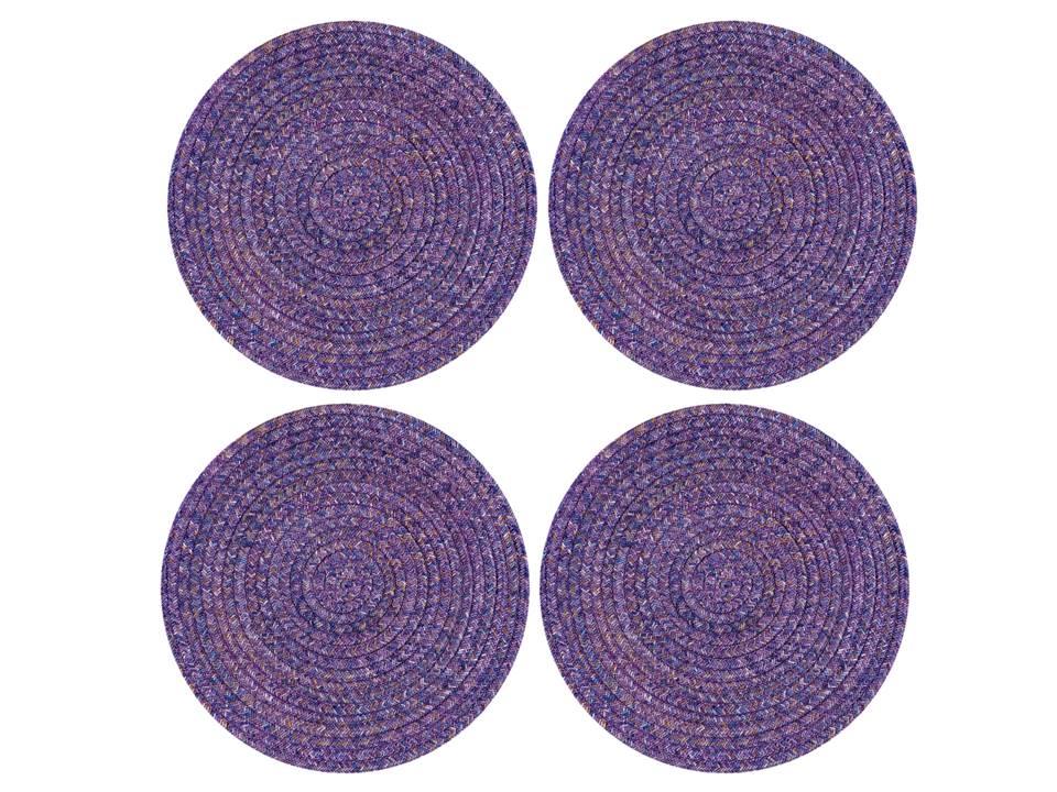 Polyster Round Coaster Set (6 PCS Set) Machine Washable Absorbent Size: 5inch Diameter - WoodenTwist