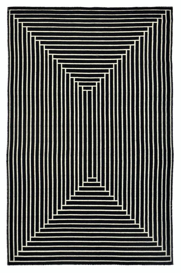 Noir Hand-Woven Reversible Rug Runner for Bedroom/Living Area/Home with Anti Slip Backing - WoodenTwist