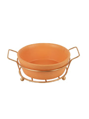 Ceramic Mustard Baking DIsh with Stand - WoodenTwist