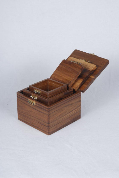 Teak Wood Nesting Box Set - WoodenTwist