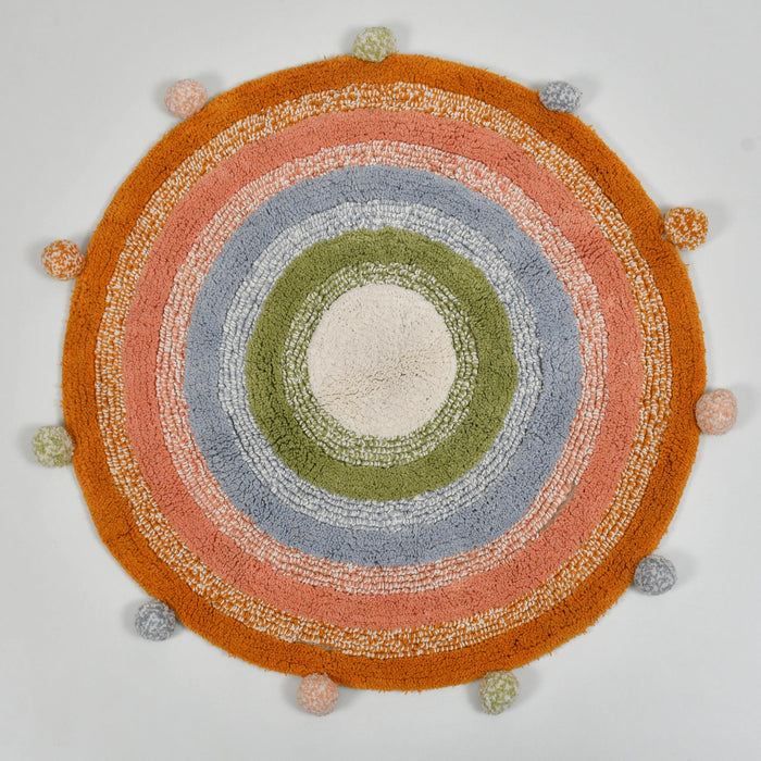 Round Multicolor Bathmat - WoodenTwist
