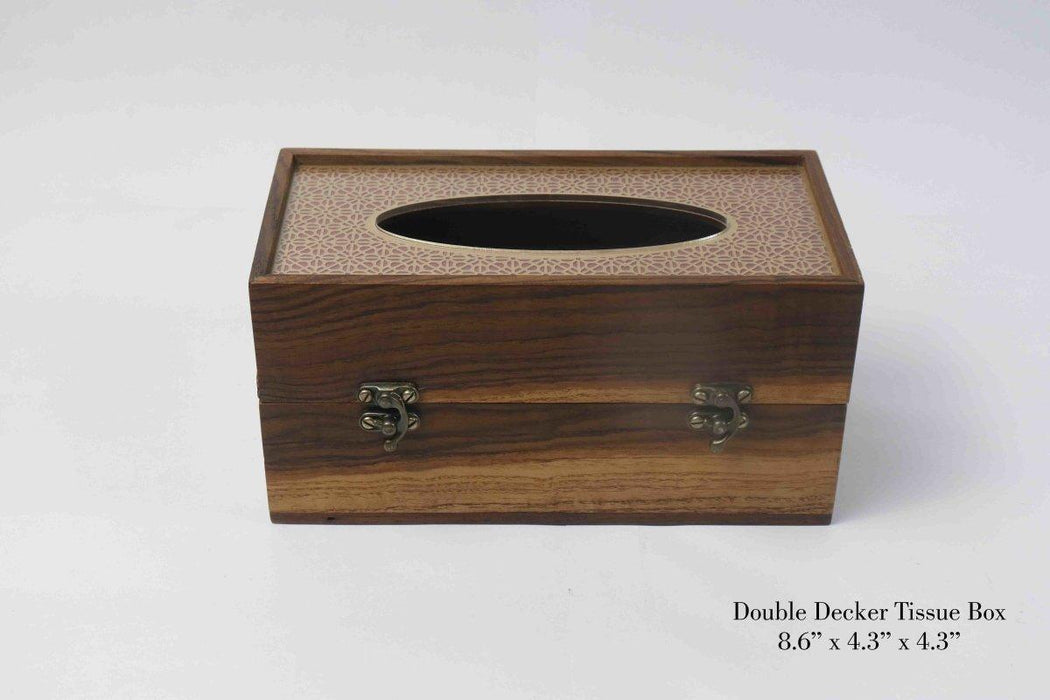 Teak Wood Double Decker Tissue Box - WoodenTwist
