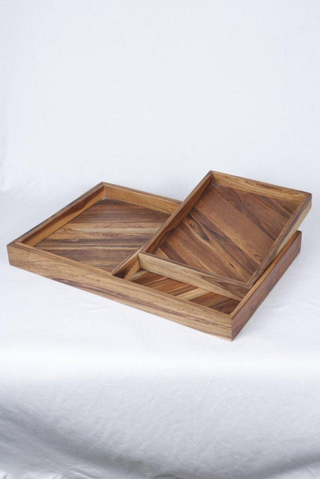 Teak Wood Nesting Tray Set - WoodenTwist