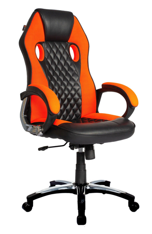 High Back Slim Designer Gaming Chair Black / Orange - WoodenTwist