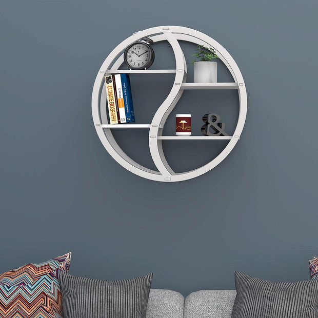 Trenton Round Floating Wall Shelf For Living Room - WoodenTwist