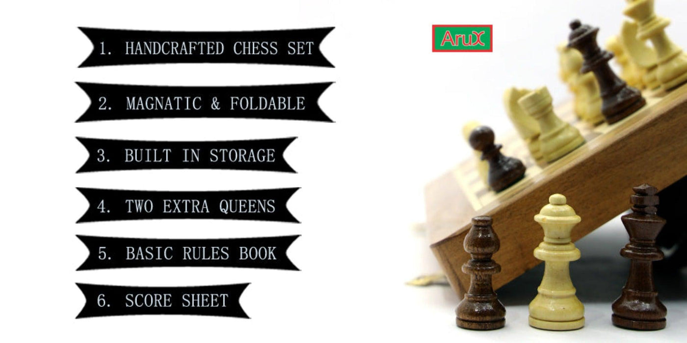 Wooden Chess Magnetic 14 Inches Foldable - WoodenTwist
